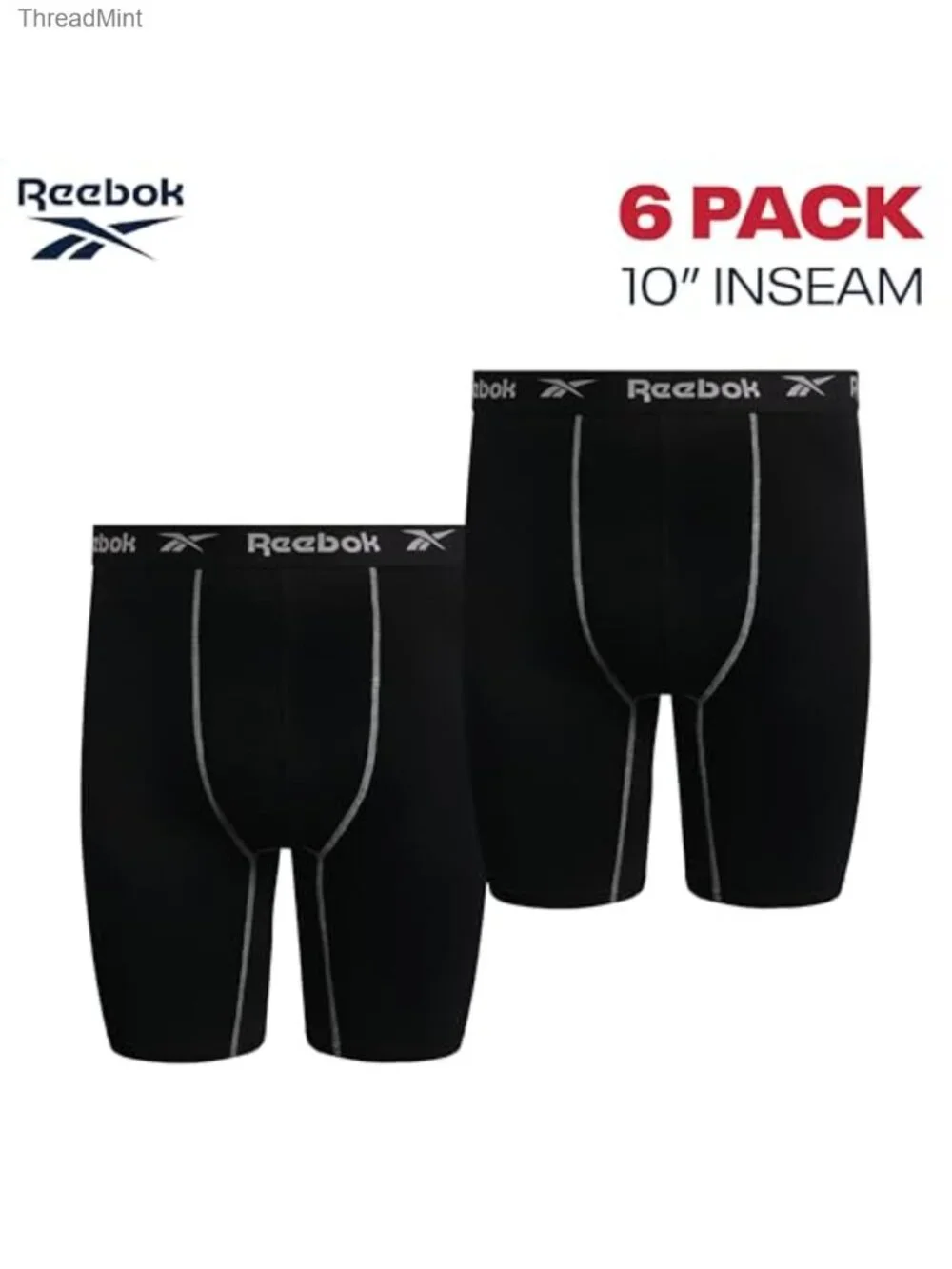Mens Big & Tall Boxer Briefs 6 Pack Long Leg Tag Free Stretch Underwear